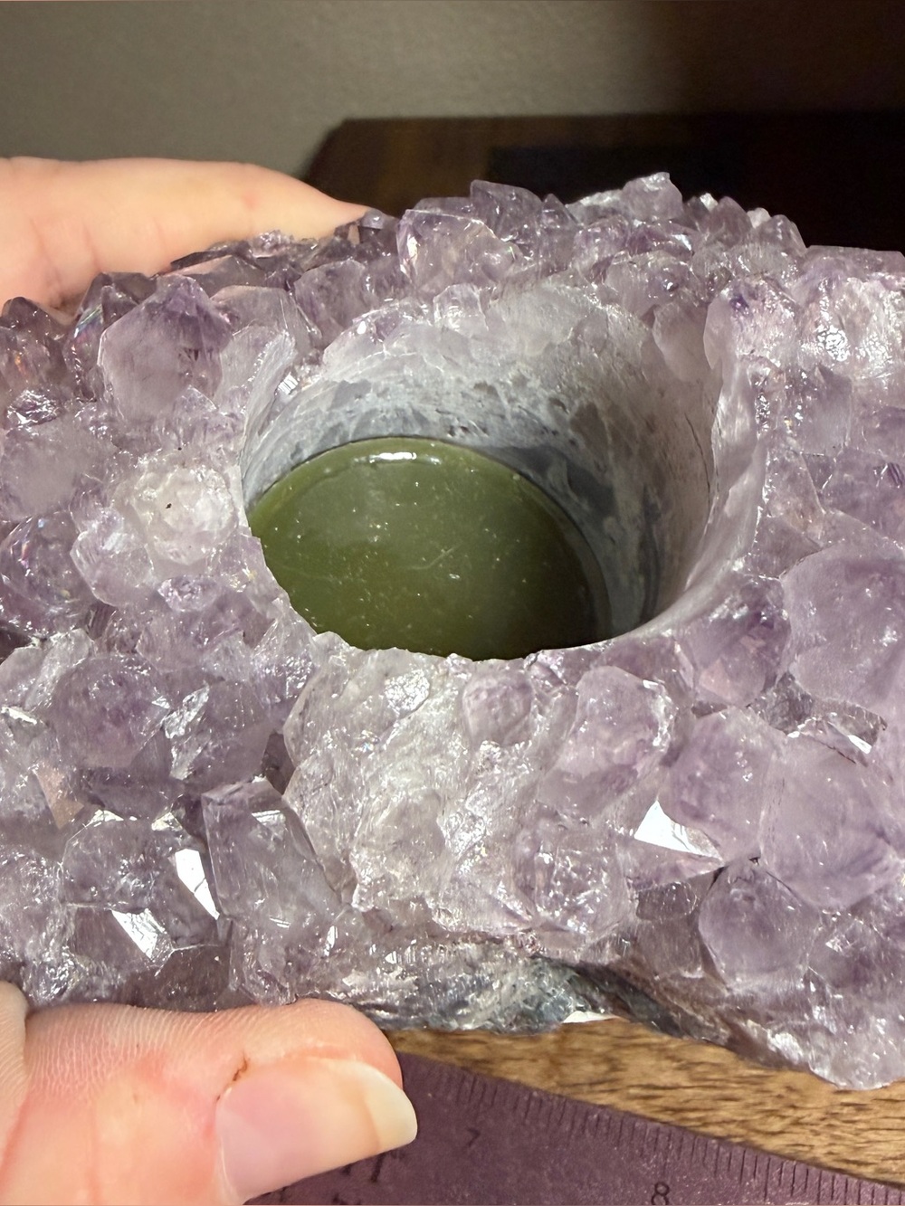 Amethyst Crystal Tealight Candle Holder - Light Purple